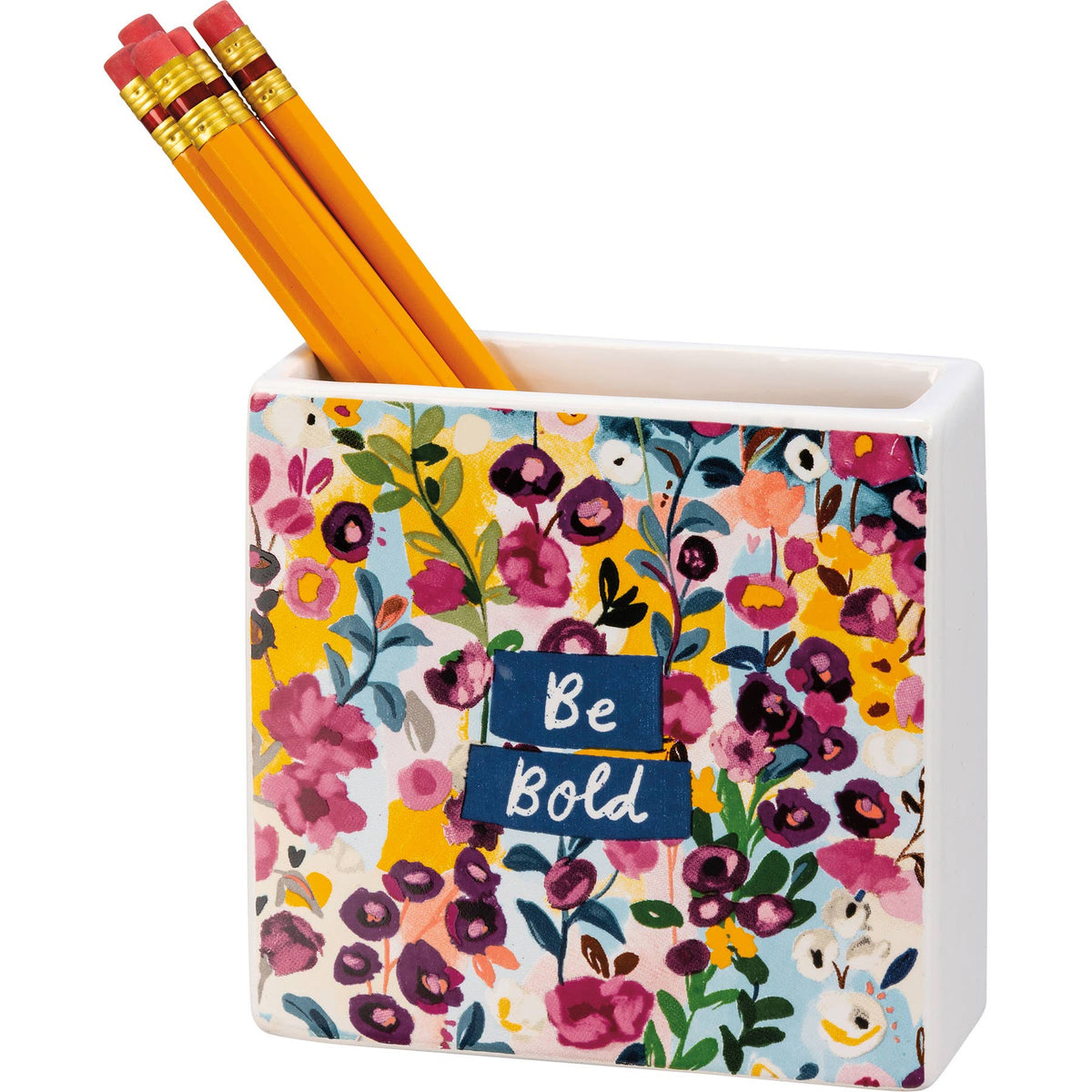 Simply Blessed Square Stoneware Vase