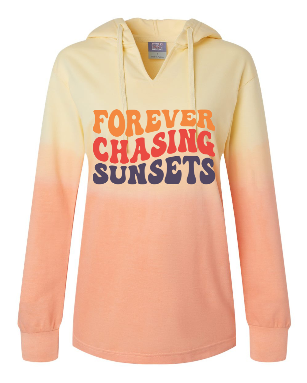 Forever Chasing Sunsets – Long-Sleeve Yellow/Orange Ombre Hoodie