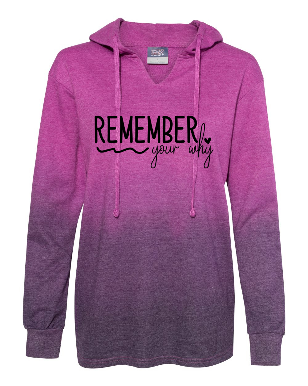 Remember Your Why – Long-Sleeve Purple Ombre Hoodie